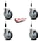 Service Caster 5'' Thermoplastic Rubber Swivel 7/8'' Expanding Stem Caster Set with Brake, 4PK SCC-EX20S514-TPRB-TLB-78-4 - alternate 4